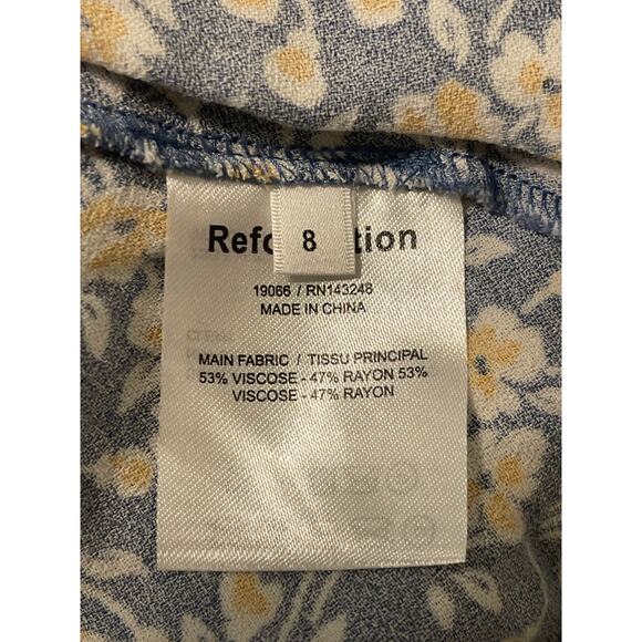 Reformation Mica Long Sleeve Midi Dress Square Neck Wallflower Blue Size 8 - Picture 10 of 13